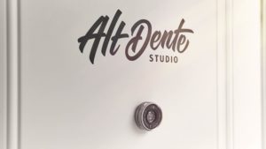 Door logo for Alt Dente Studio