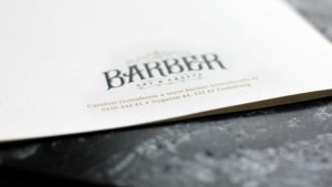 Brochure design back page for Barber Art & Crafts