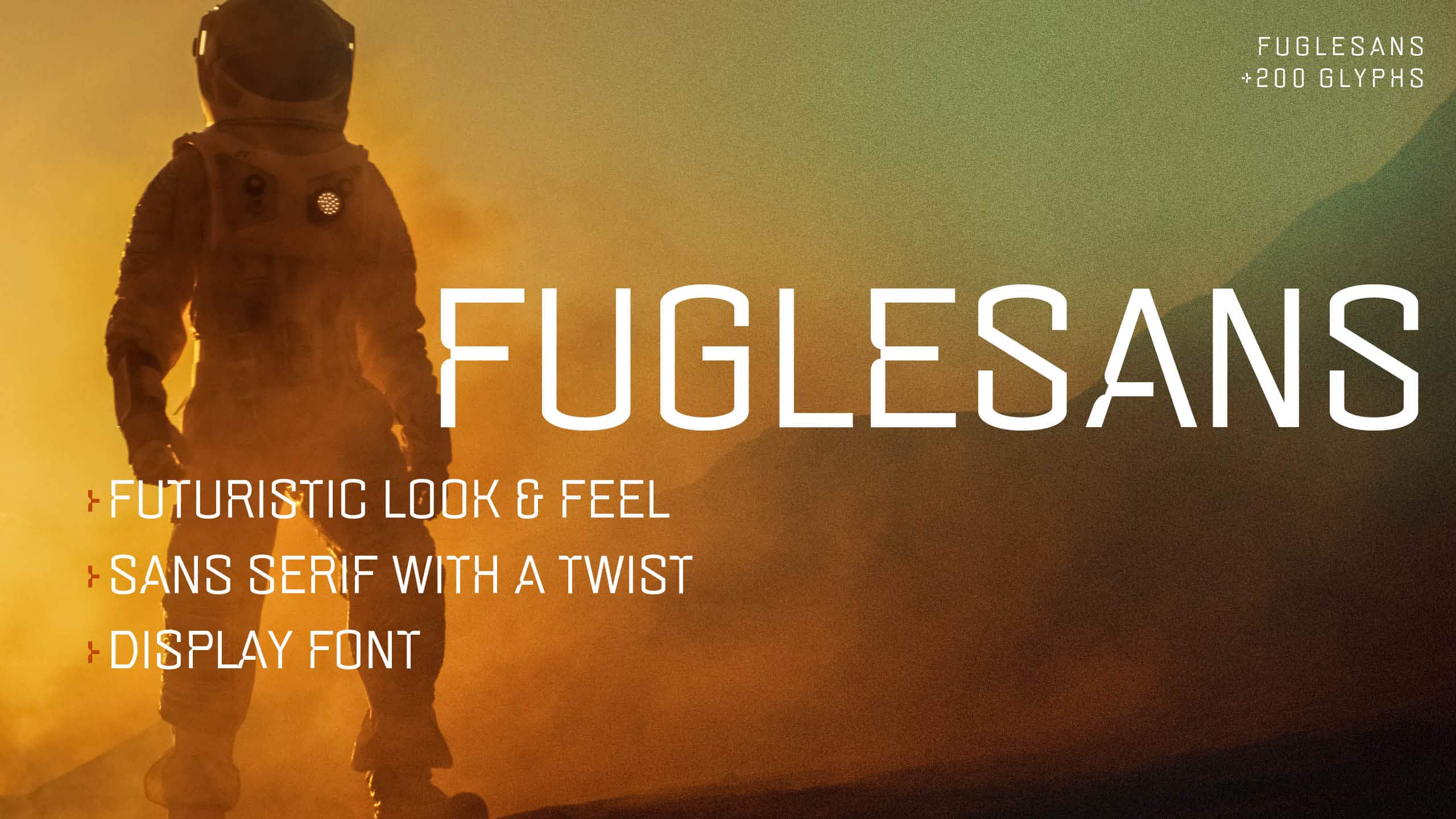 Marketing image for the font Fuglesans, concept image.