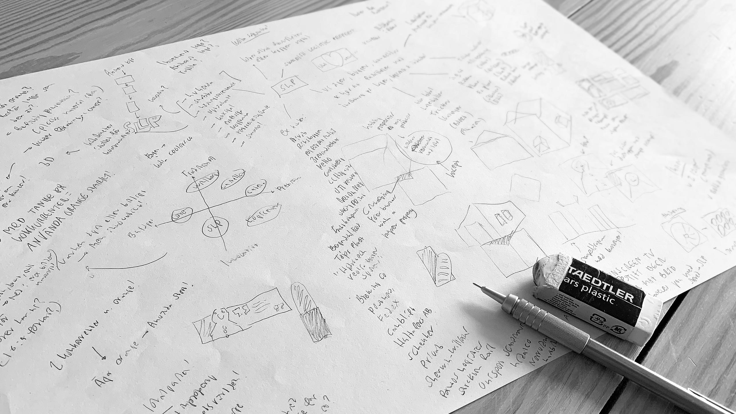 Image of brainstorming sketches.